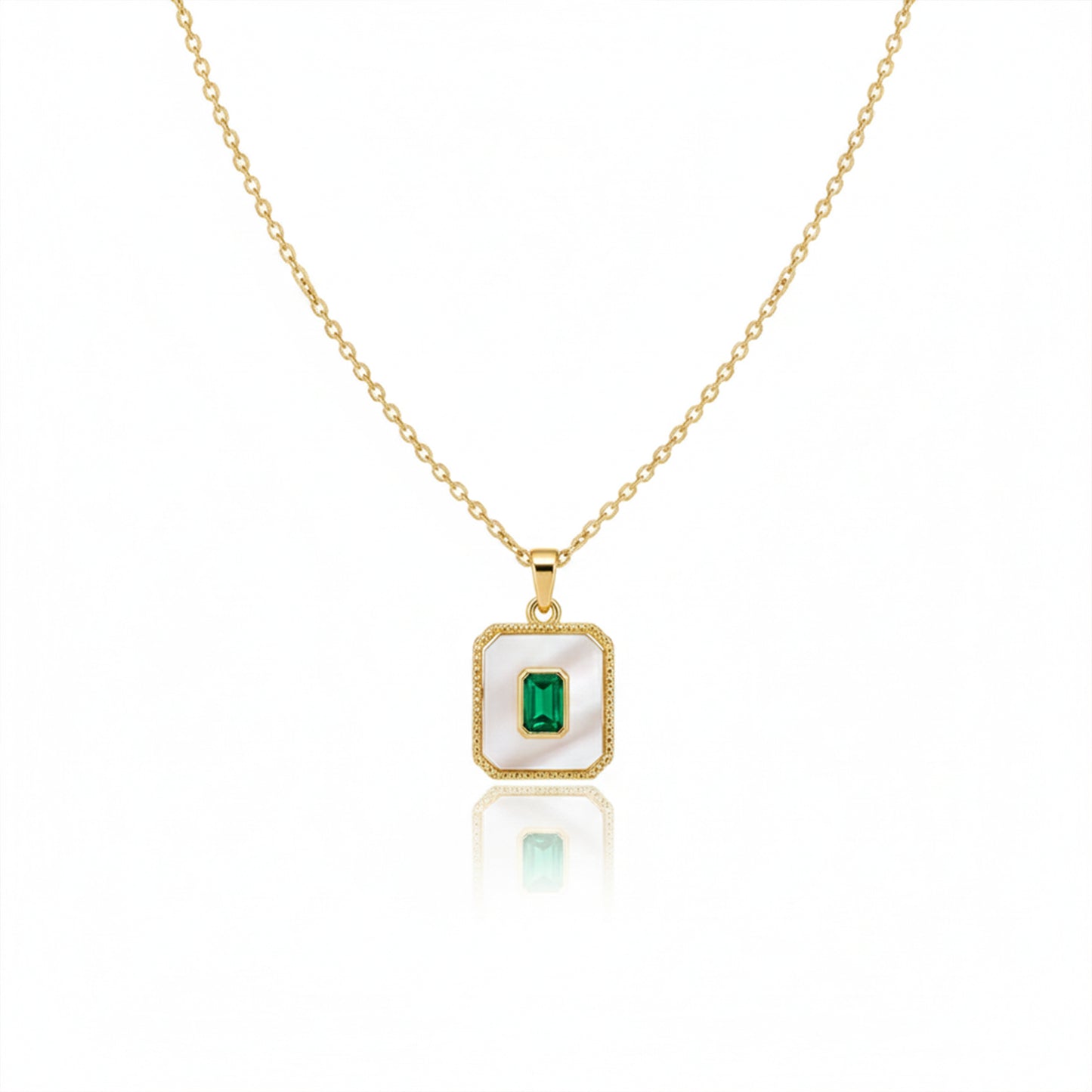 Celestine Royal Green Stone Gold Necklace