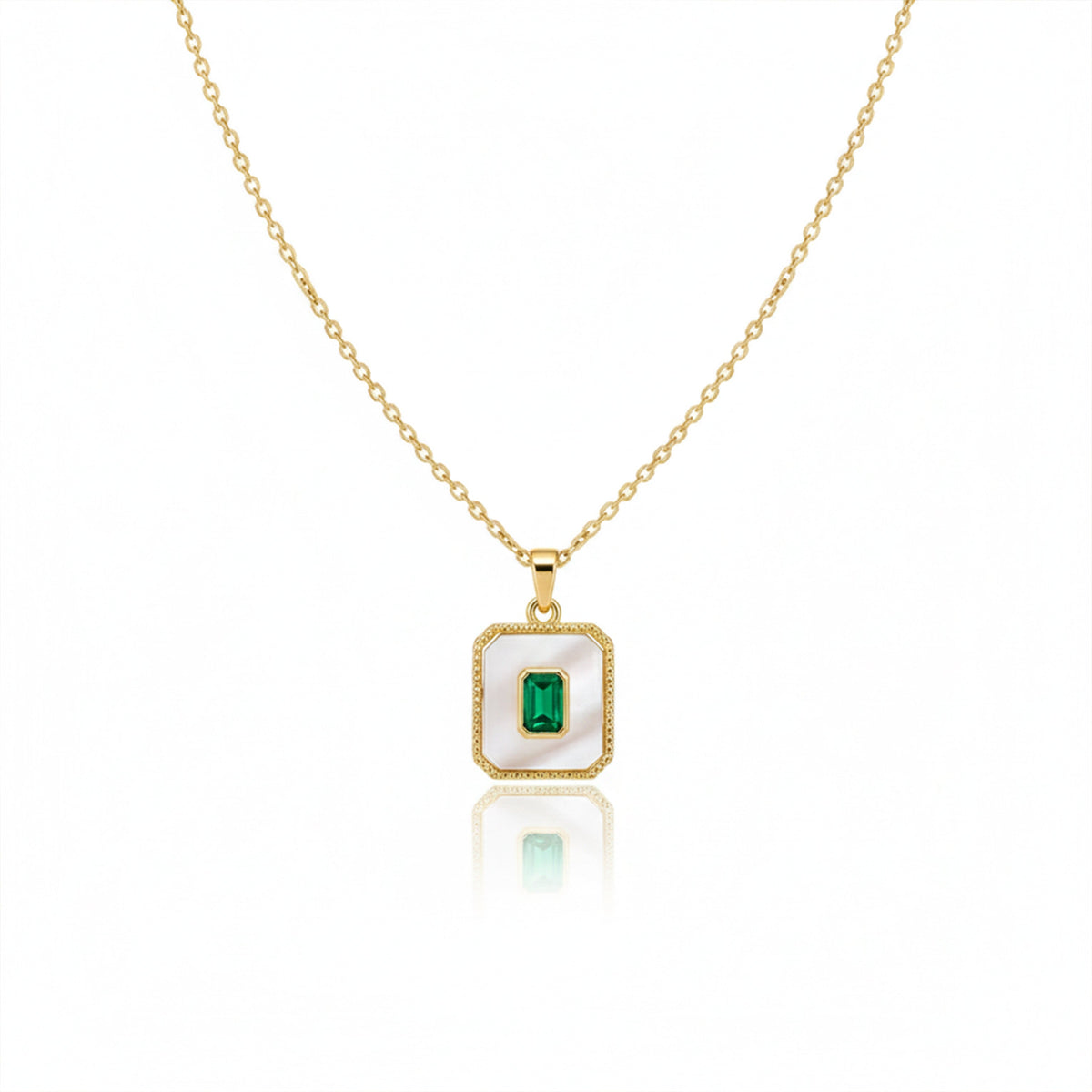 Celestine Royal Green Stone Gold Necklace