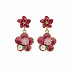 Rose Charm Pearl Drops Earrings