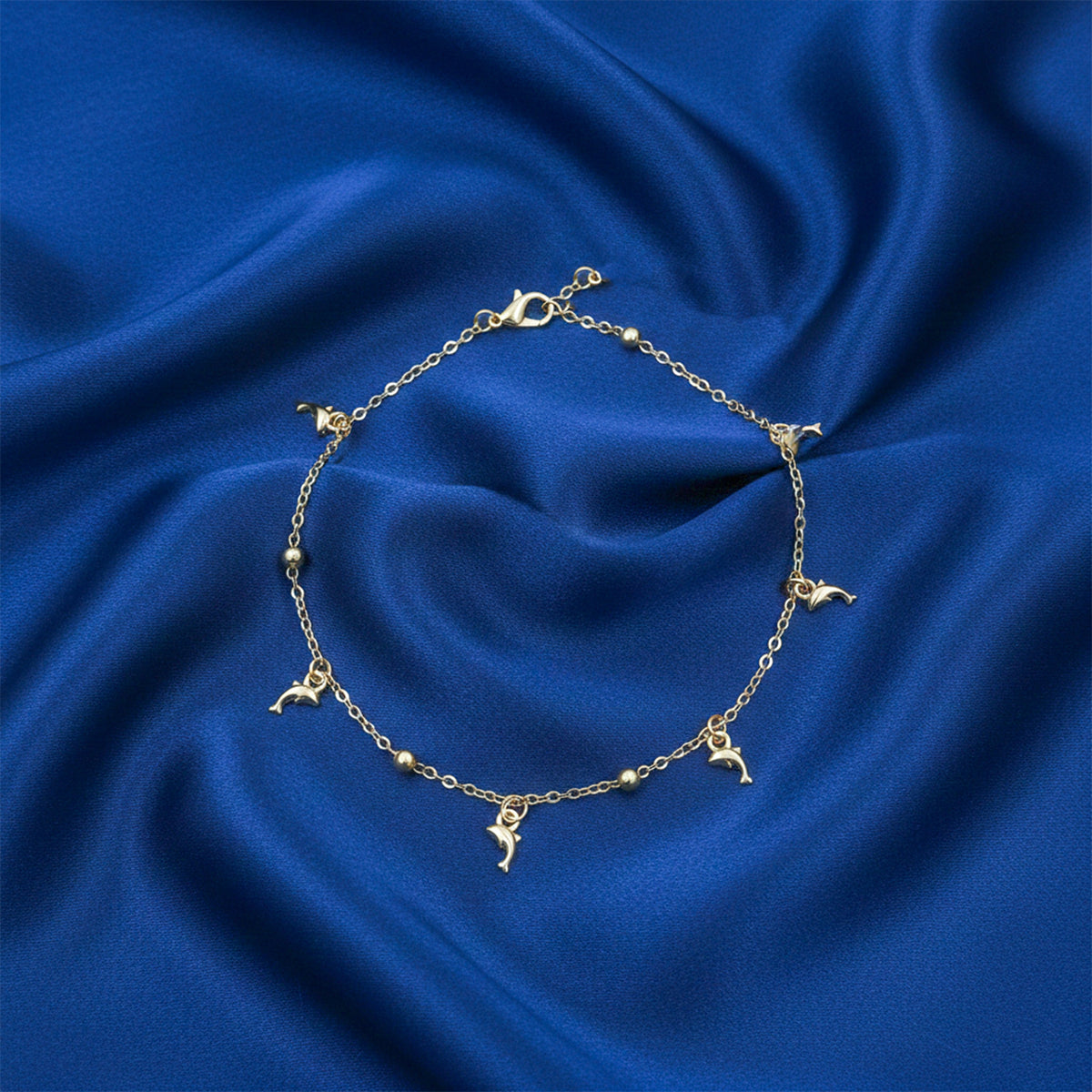 Premium Dolphin Charm Gold Anklet