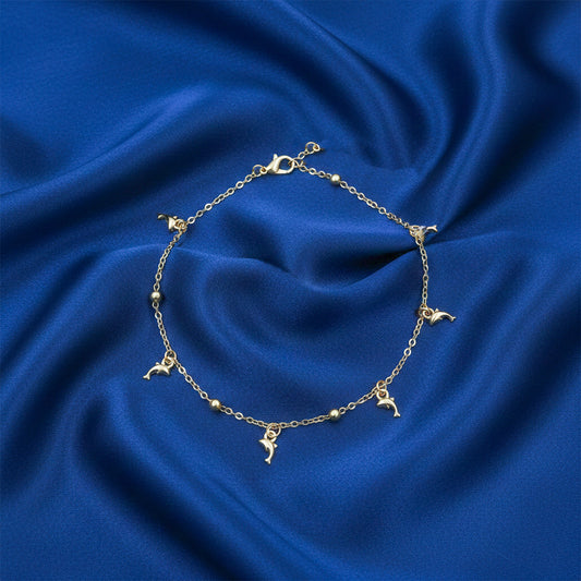 Premium Dolphin Charm Gold Anklet