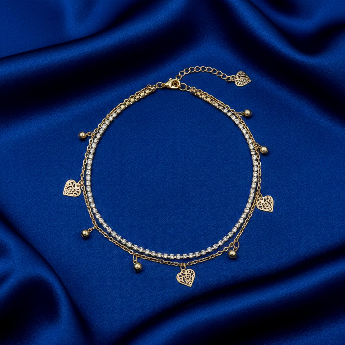 Elite Sparkling Heart Anklet