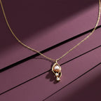 Golden Teardrop Pearl Pendant Necklace