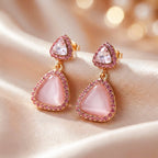 Rose Aura Gemstone Dangle Earrings