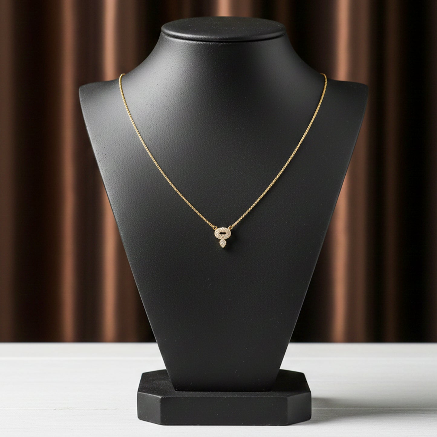Luxury Halo Diamond Gold Necklace