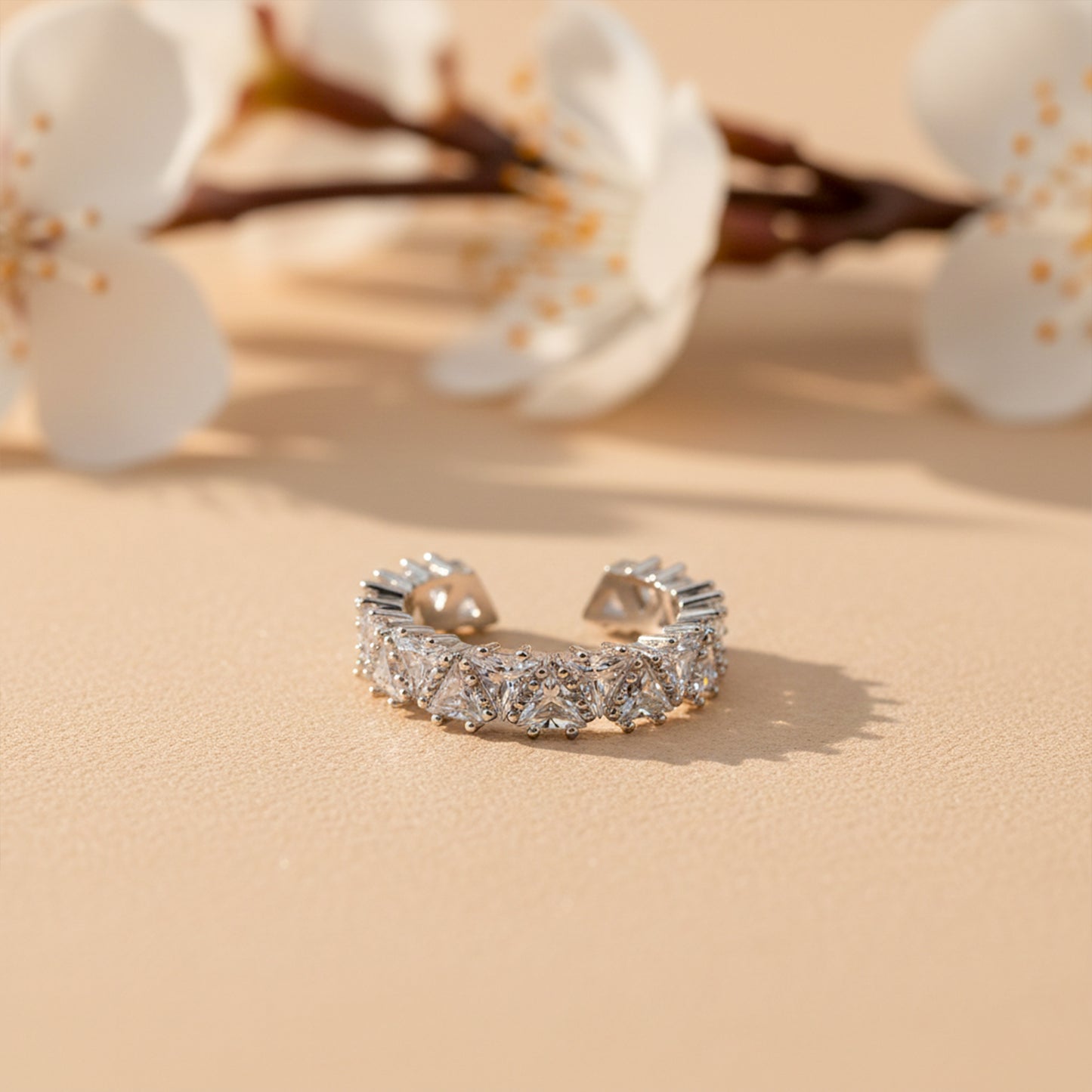 Celestia Spark Zircon Open Ring