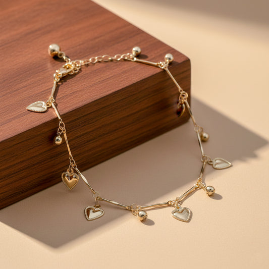 Signature Heart Charm Anklet
