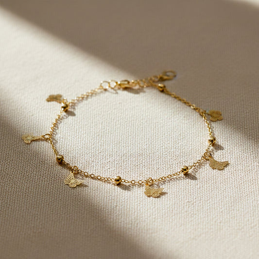 Veloura Butterfly Charm Anklet