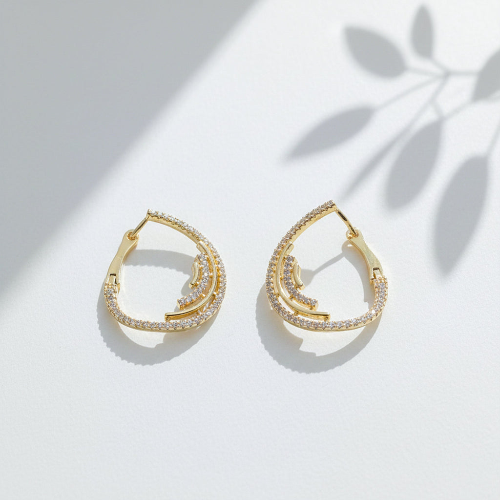 Elite Halo Zircon Hoop Earrings