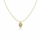 Wild Fox Head Crystal Gold Necklace