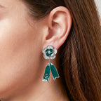 Enamel Floral Ribbon Earrings