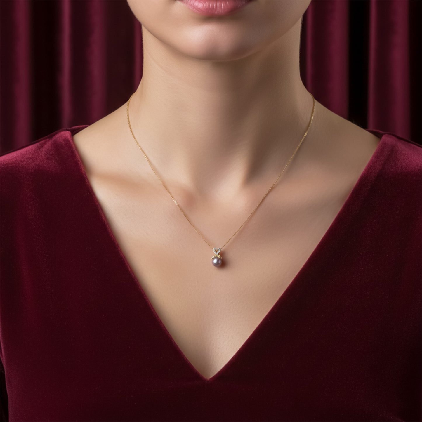 Amore Pearl Heart Necklace