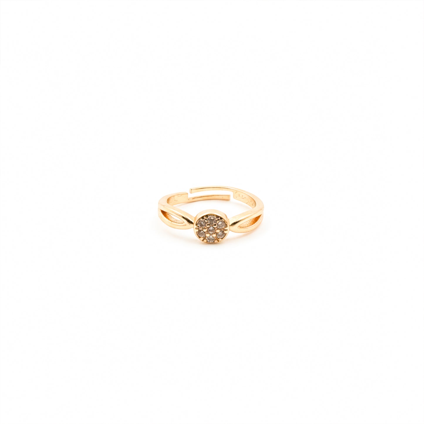 Royal Halo Crystal Gold Ring