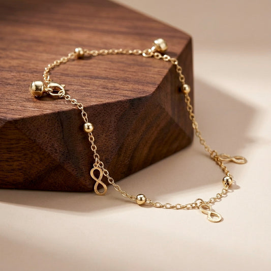 Eternal Infinity Charm Gold Anklet