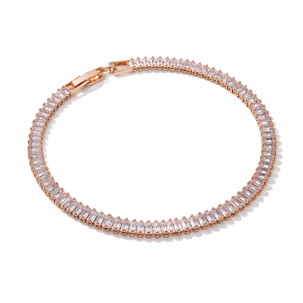 Opulenza Rose Gold Baguette Bracelet