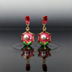 Rose Pearl Hexa Drops Earrings