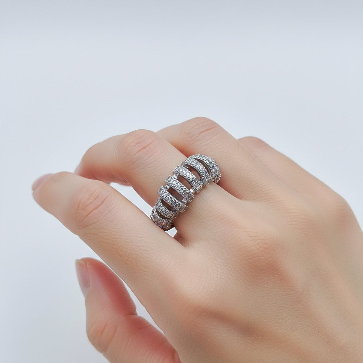 Luxe Pave Diamond Open Band Ring