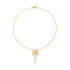 Elegant Gold Bow Pendant Necklace