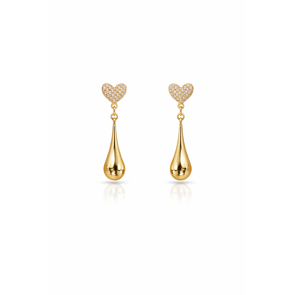 Golden Heart Drip Luxe Earrings
