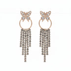 Butterfly Crystal Tassel Earrings