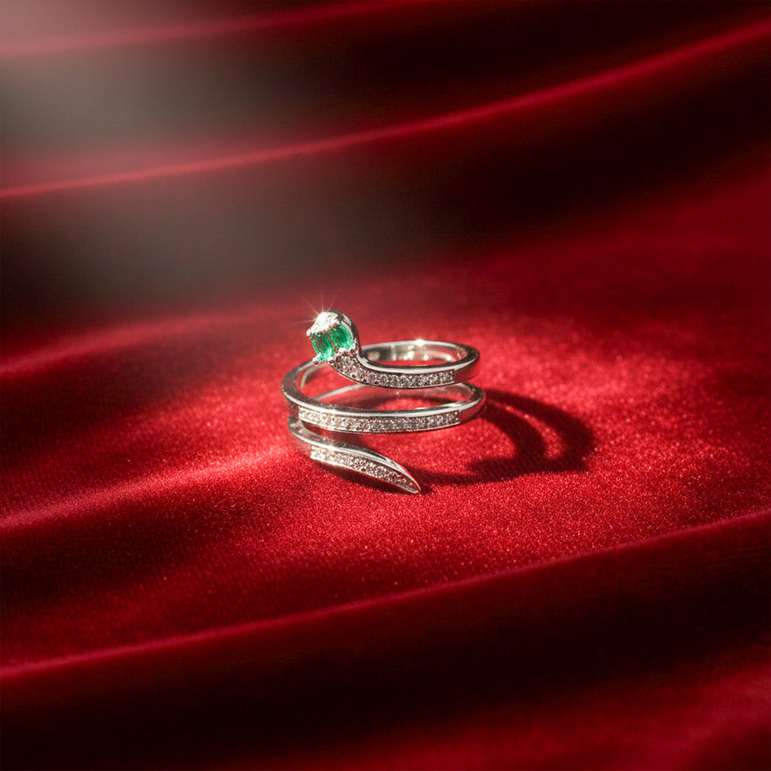 Mystic Emerald Diamond Wrap Ring