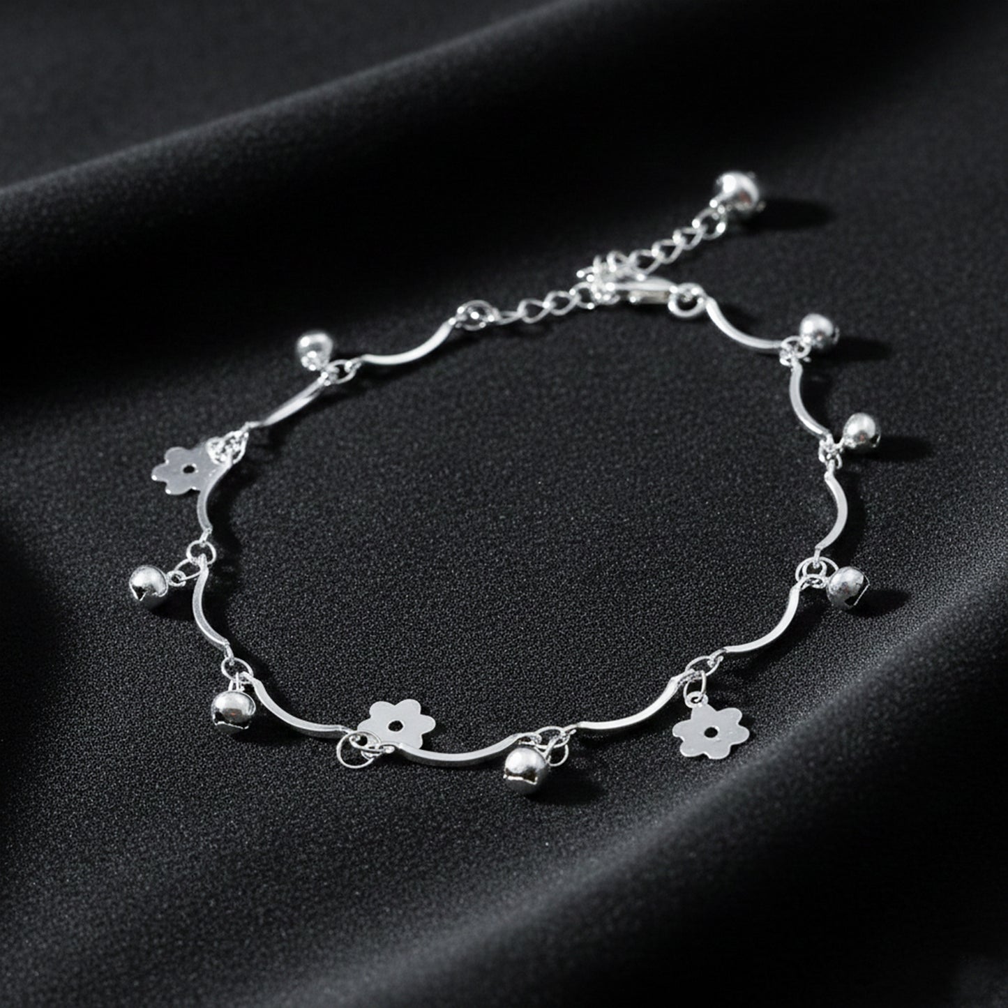 Luna Floral Charm Anklet