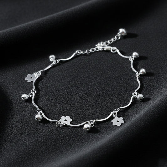 Luna Floral Charm Anklet