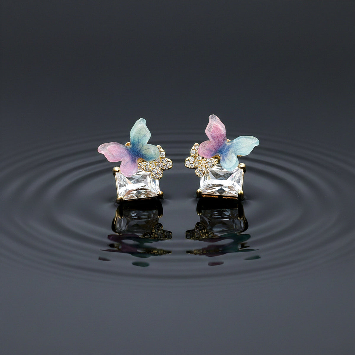 Rangrez Pastel Butterfly Earrings