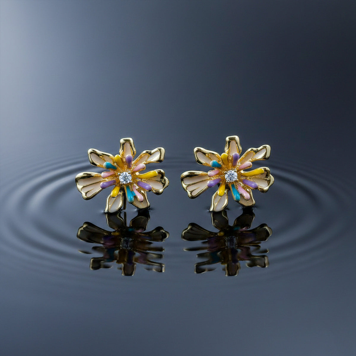 Golden Daisy Bloom Earrings
