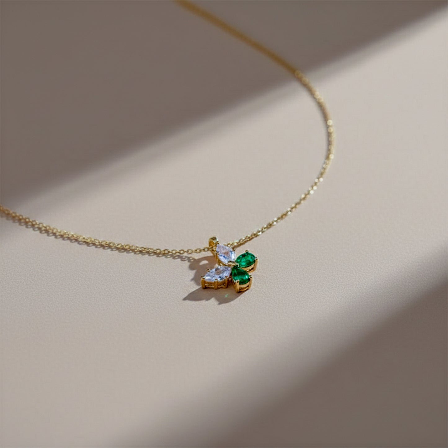 Emerald Butterfly Necklace