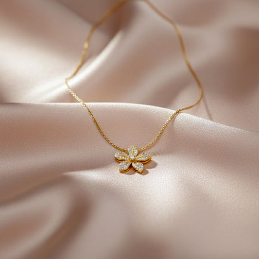 Luxe Floral Sparkle Necklace