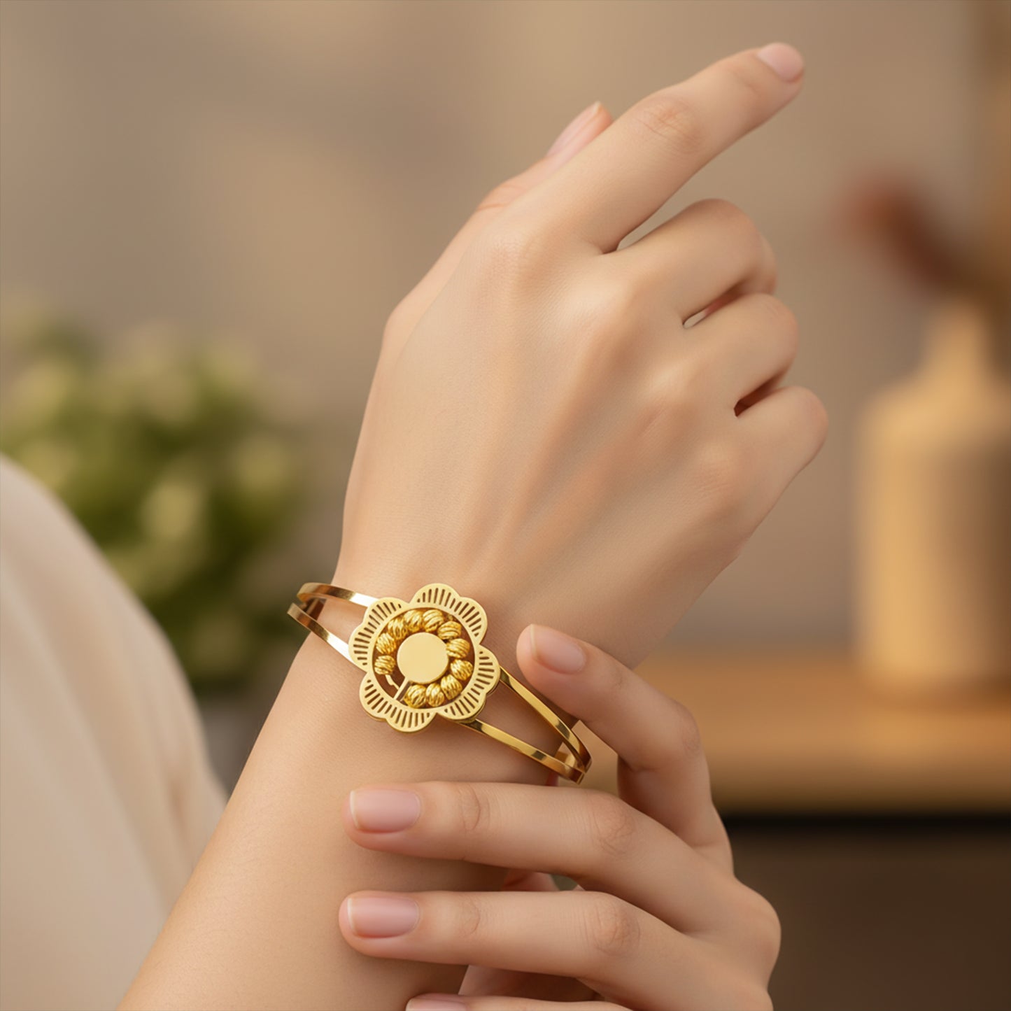 Luxora Floral Gold Kada