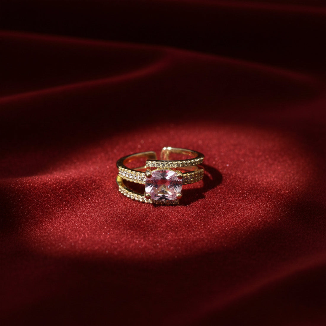 Blush Crown Pink Solitaire Ring