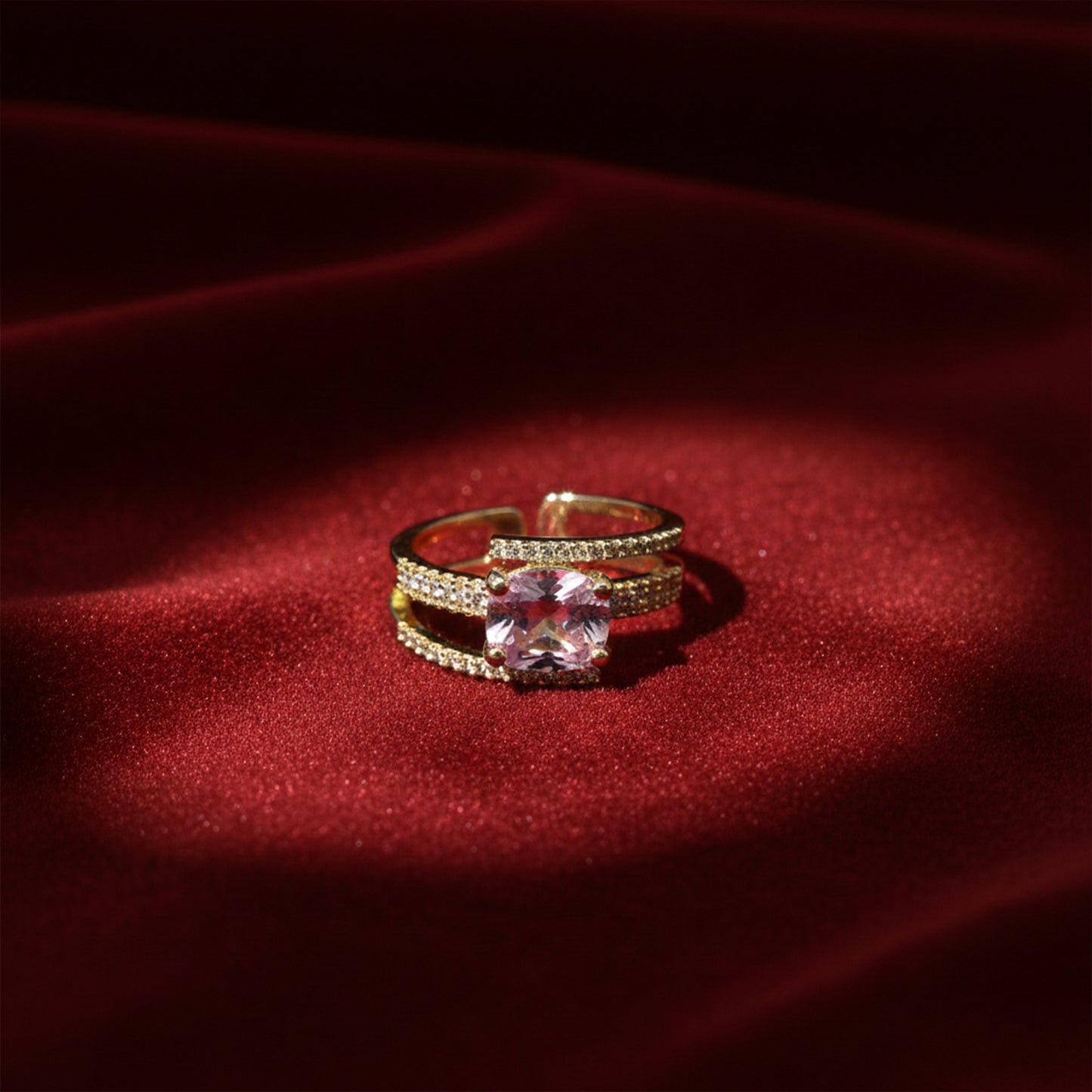 Blush Crown Pink Solitaire Ring