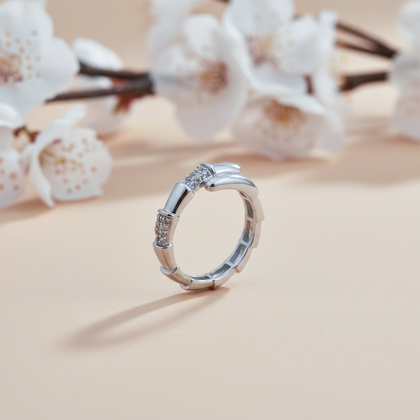 Curve Crystal Band Ring