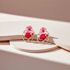Ruby Petal Charm Earrings