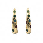LuxeNova Colorstone Hoop Earrings