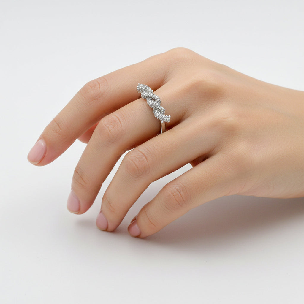 Wave Zircon Ring