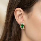Velvet Green Luxe Curve Earrings