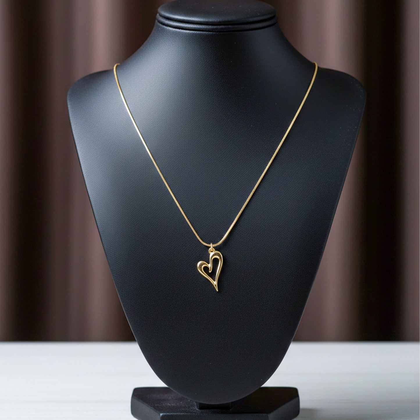 Romantic Gold Heart Pendant Necklace