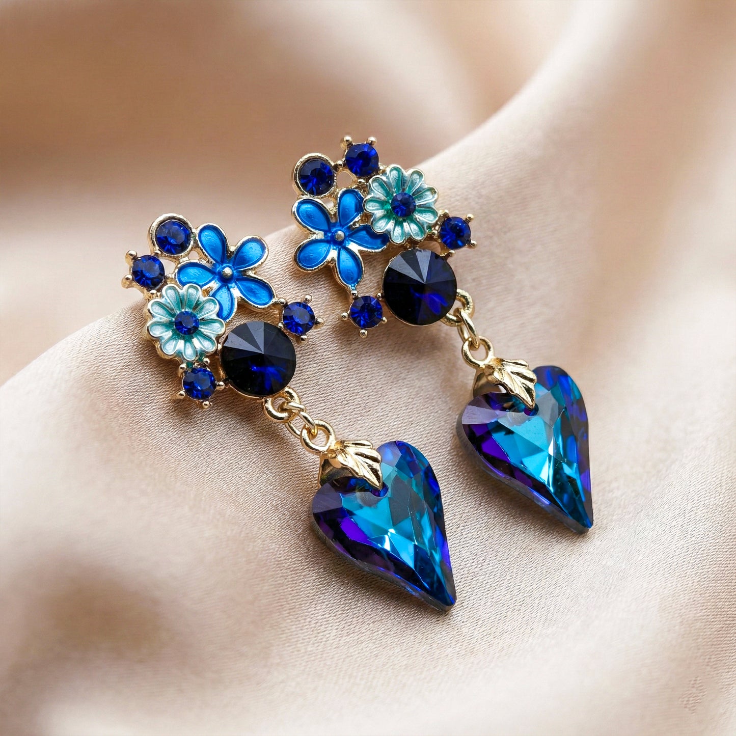 Blue Blossom Dangle Earrings
