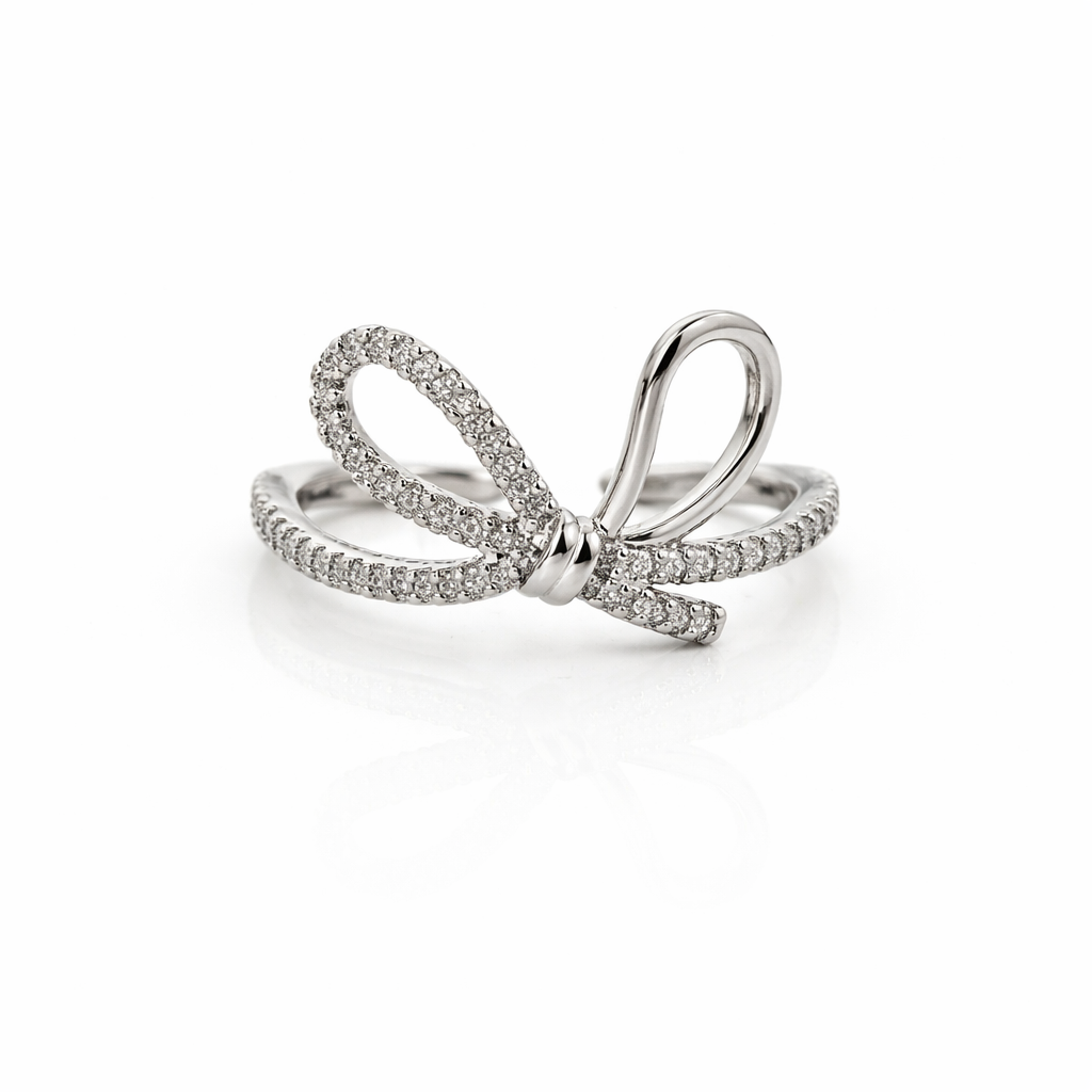 Celeste Sparkle Bow Infinity Ring