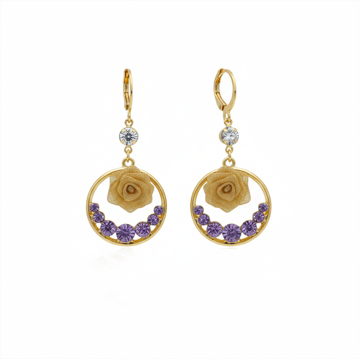 Lavender Luxe Rose Earrings