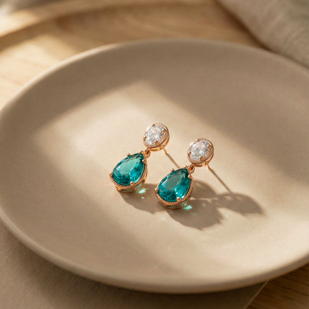 Veloura Emerald Glow Drop Earrings