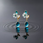 Teal Blossom Drop Earrings