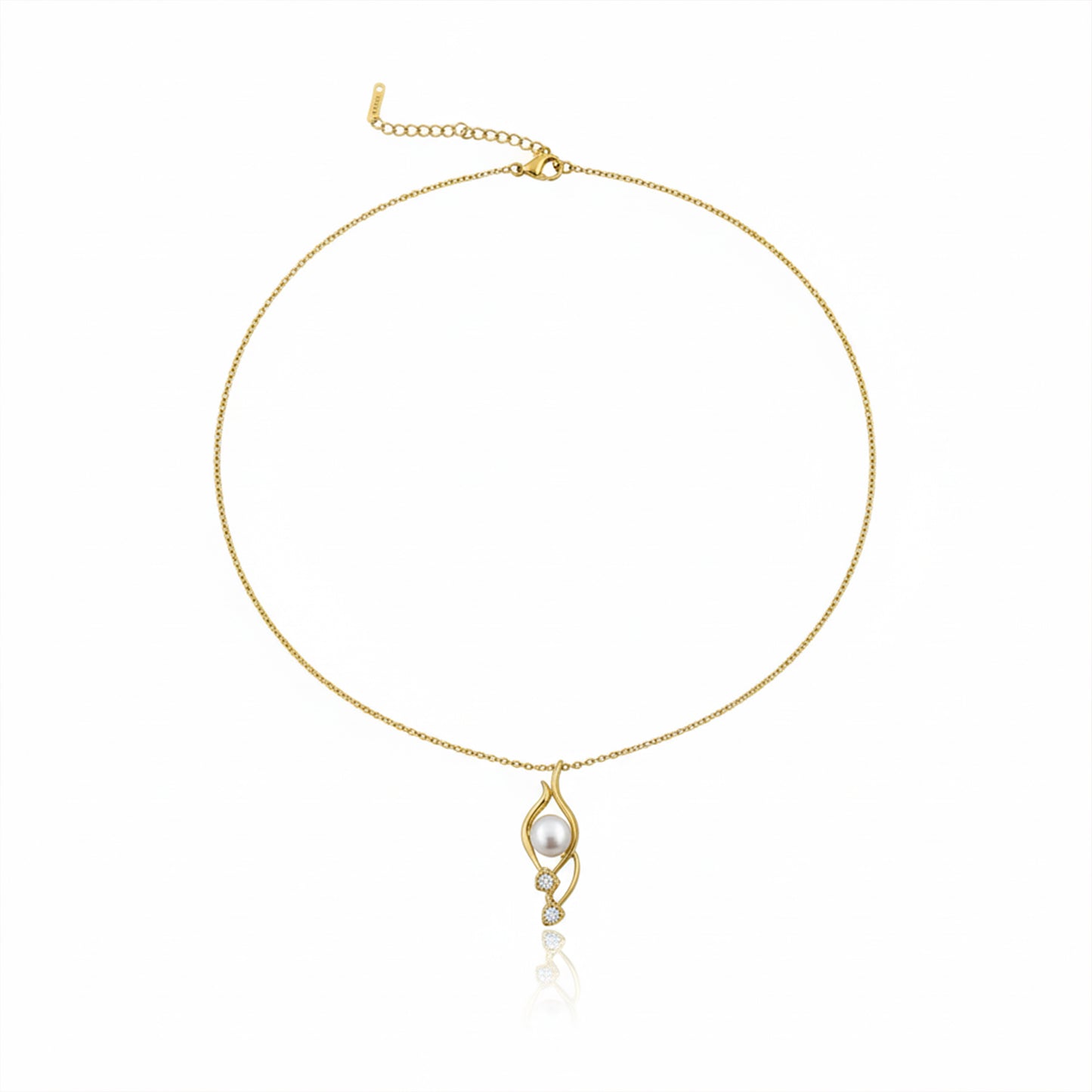 Minimal Gold Pearl Drop Pendant Necklace