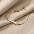Imperial Gold Bar Snake Chain Bracelet