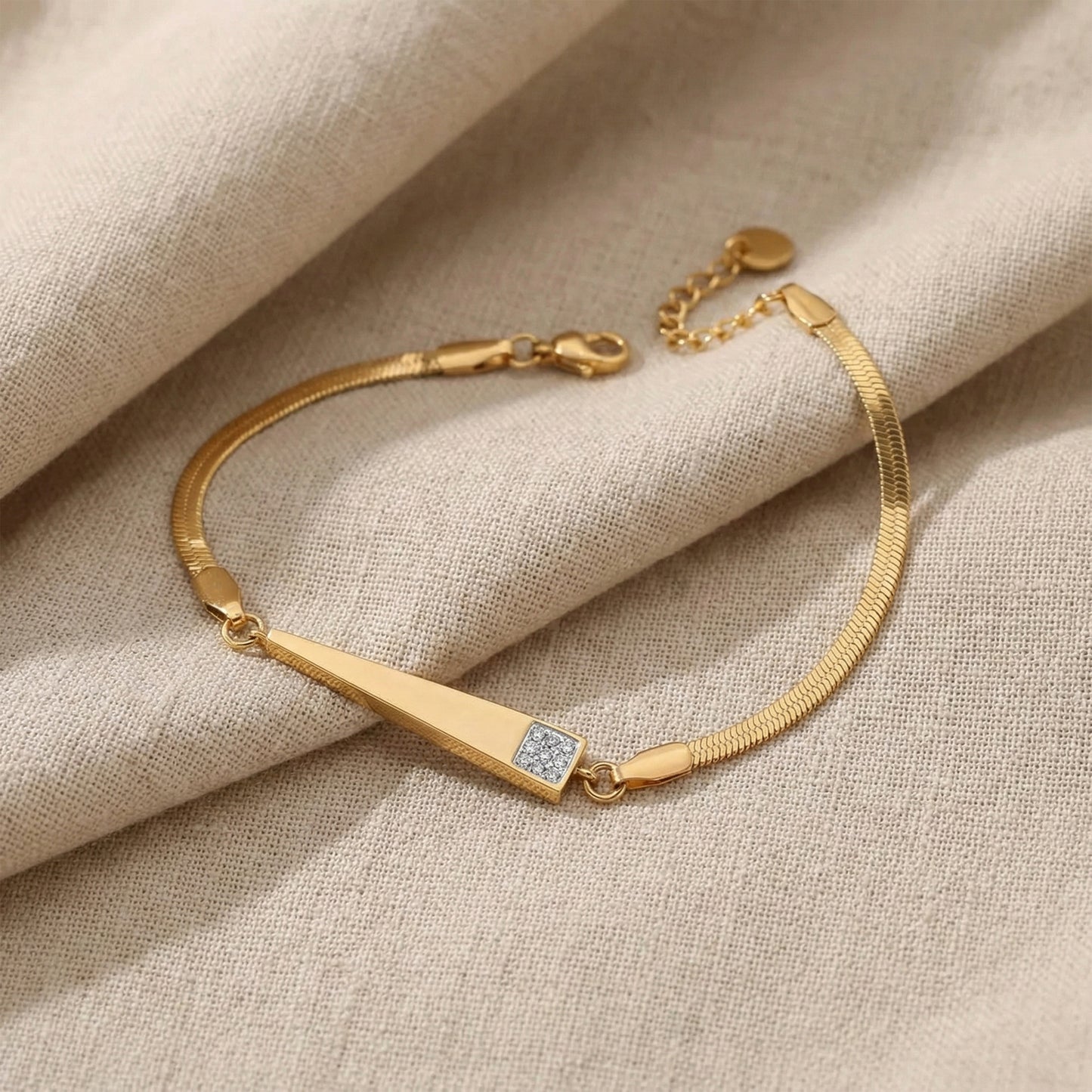 Imperial Gold Bar Snake Chain Bracelet