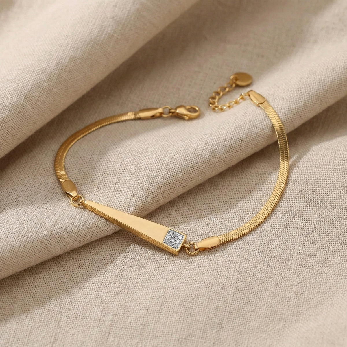 Imperial Gold Bar Snake Chain Bracelet