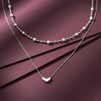Luxpenny Dual Layer Silver Heart Necklace